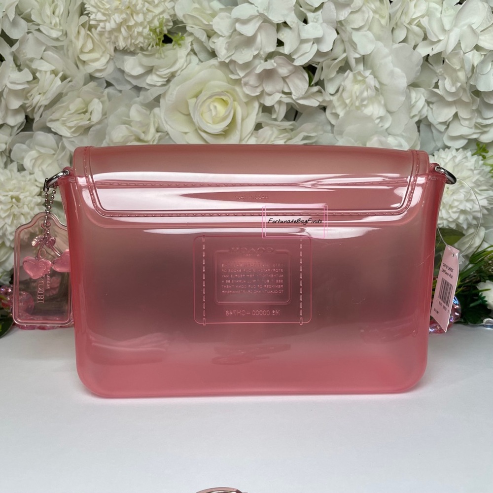 Flower Pink Coach Jelly Tabby Bag CH748 & Vintage Glitter Watermelon Charm SET - Picture 11 of 15